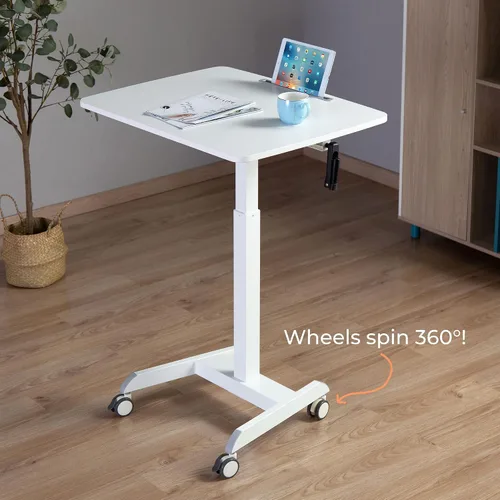 Vista 6 de Stand Steady Cruizer Podio móvil extragrande Escritorio portátil de pie de 31 pulgadas Carrito de computadora ajustable con altura de manivela