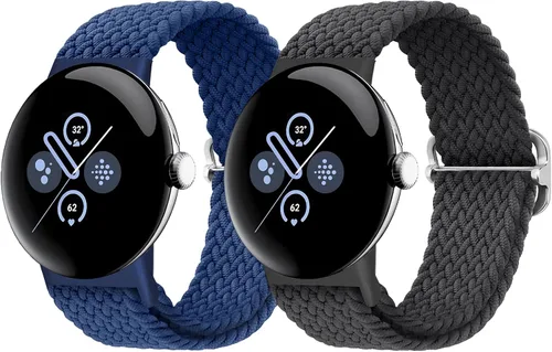 Vista 62 de Correas trenzadas Solo Loop compatibles con Google Pixel Watch 4, 3, 2, 1 de 1.61 pulgadas/1.77 pulgadas, correas elásticas ajustables de nailon