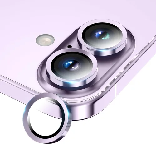 Vista 29 de Protector de lente de cámara para iPhone 17/16/16 Plus, Vidrio templado de metal Cubierta individual de lente de cámara [Anti-caída] Compatible
