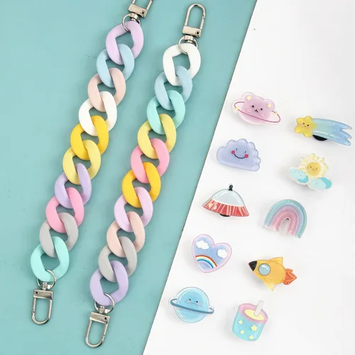 Vista 6 de CLOGCHARMS Dijes coloridos para zapatos para zuecos, personaliza tu aspecto, regalos de fiesta para mujeres y niñas, flores kawaii, diseño