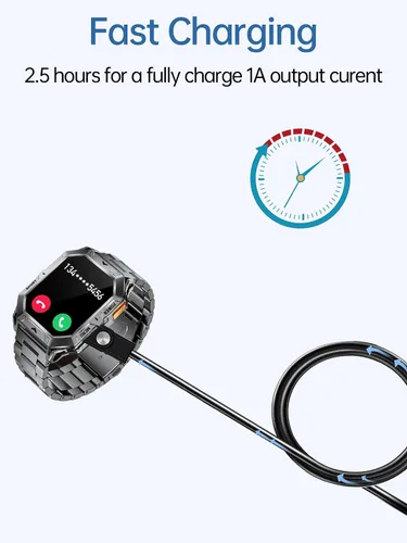 Vista 3 de Cable de carga para relojes inteligentes militares LIGE, cable de carga flexible USB magnético, accesorios para relojes inteligentes militares LIGE