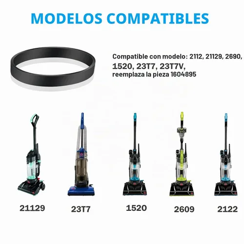 Vista 3 de Correas de repuesto para aspiradoras Bissell PowerForce Compact Lightweight Vertical Modelos compatibles: 3508, 2112, 21129, 2690, 1520, 23T7