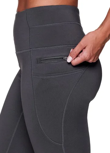 Vista 6 de RBX Leggings de forro polar para mujer con bolsillos con cremallera