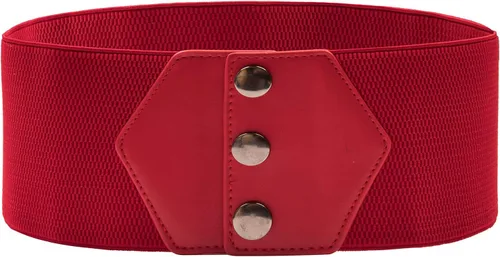 Vista 8 de GRACE KARIN Cinturón con botón de presión para mujer, cinturón elástico ancho para corsé, para vestido, con cintura elástica estirable Negro