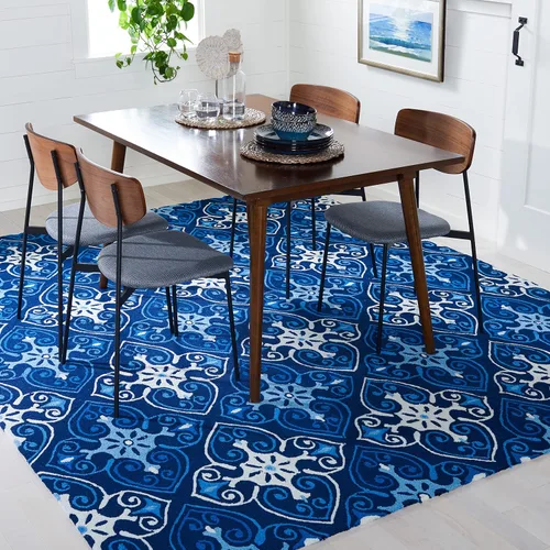 Vista 10 de SAFAVIEH Four Seasons Collection FRS232A - Alfombra de pasillo floral enganchada a mano, 2 pies 3 pulgadas x 8 pies, color azul marino/marfil