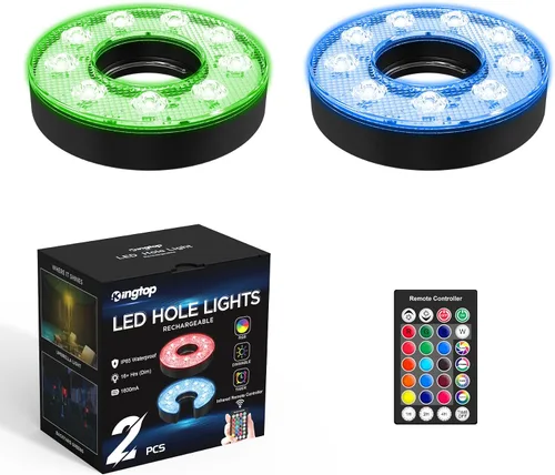Vista 11 de KINGTOP Luz de hoyo de golf LED recargable - Impermeable, lente de iluminación enfocada, control remoto, perfecta para práctica nocturna de golf