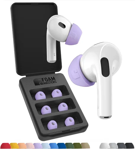 Vista 19 de Foam Masters - Almohadillas de espuma viscoelástica ultra premium para AirPods Pro de 1ª y 2ª generación 3 pares Nueva versión Ajuste seguro