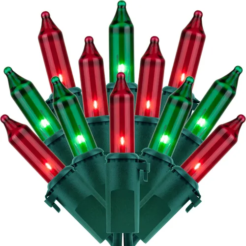 Vista 7 de 200 luces de Navidad naranjas, paquete de 2 hebras de 100 luces, 33 pies de cable marrón, luces de cadena de Halloween con certificación UL (naranja)
