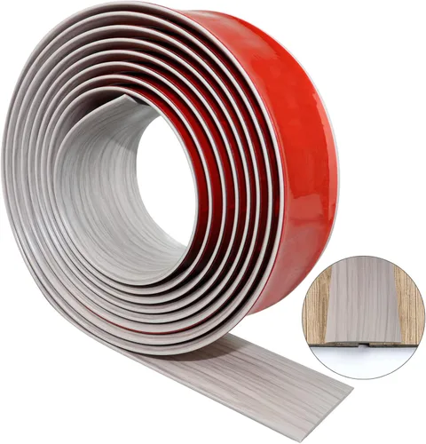 Vista 8 de Tira de transición de suelo de 1.57 pulgadas, tira de transición de vinilo plano autoadhesiva con respaldo fuerte, grano de madera de 1.6 in, 3.28