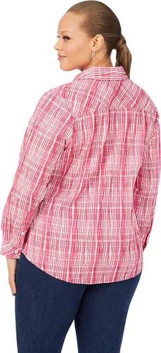 Vista 3 de Foxcroft Blusa Hampton de manga larga a cuadros para mujer
