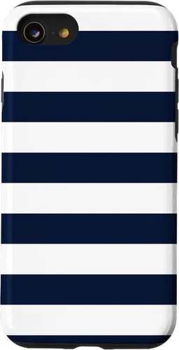 Vista 18 de Azul marino blanco rayas geométricas femeninas rayas preppy rayas caso para iPhone 17