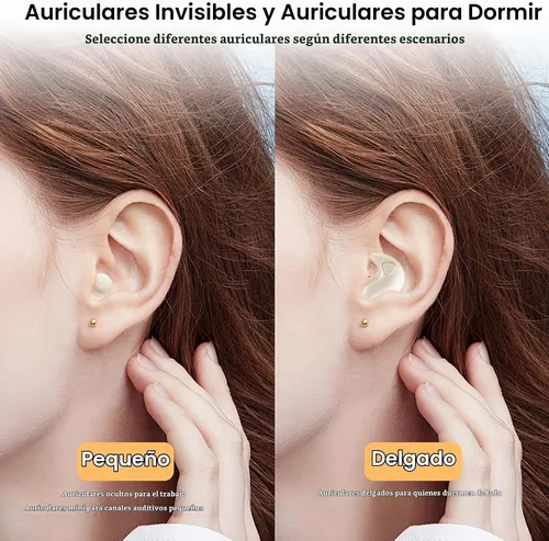 Vista 4 de Paquete de 2 auriculares Sleep para dormir, auriculares Bluetooth con cancelación de ruido para personas que duermen de lado con estuche de carga