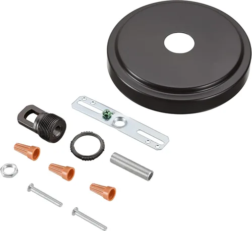 Vista 9 de Aspen Creative 21508-11 - Kit de lámpara de araña de transición y toldo con bucle para cuello, bronce aceitado, diámetro de 5-1/2 pulgadas, orificio