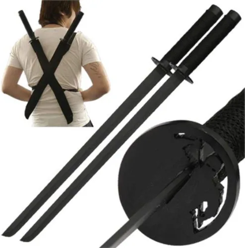 Vista 3 de Snake Eye Tactical Espada Ninja Doble Gemela con Funda Doble para Hombro Cada Cuchilla