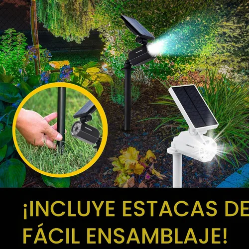 Vista 6 de Bionic Spotlight de Bell+Howell - Luces solares para exteriores con sensor de movimiento, súper brillantes, 8 bombillas LED, focos impermeables