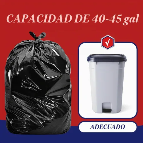 Vista 4 de Teivio Bolsas de basura grandes negras de 40 a 45 galones, 20