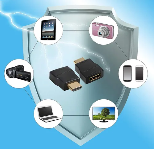 Vista 4 de NEWCARE Protector de sobretensiones HDMI, mini protector portátil HDMI 1.4 para protección ESD y sobretensiones, compatible con HDCP 4K 30Hz - 1