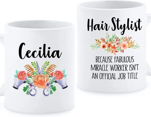 Vista 7 de Taza de peluquería, taza de café para peluquería, taza de café personalizada para estilista, taza con nombre personalizado Becomes A Hairstylist