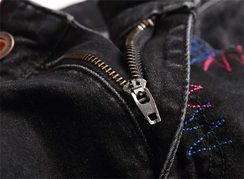Vista 7 de AITITIA Jeans elásticos de ajuste regular rasgados para hombre