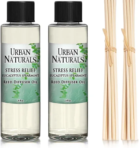 Vista 93 de Urban Naturals Recambio de aceite difusor de varillas ámbar y lavanda, lavanda relajante, ámbar cálido, aroma calmante para habitación, 4 onzas +