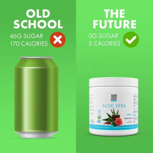 Vista 6 de Yes You Can! Mezcla de bebida en polvo de aloe vera, refuerzo de hidratación infundido con extracto de aloe vera orgánico puro, deliciosos sabores