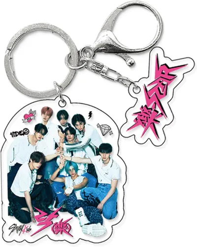 Vista 7 de KPOPBTS Stray Kids 樂-Star Caja de regalo con llaveros para portátil, cordón, tarjetas fotográficas, llavero para fans de SKZ