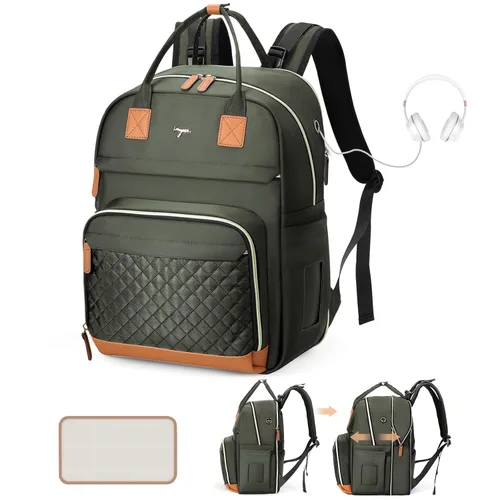 Vista 11 de Mochila para pañales extra grande para 2 niños gemelos, bolsas de viaje para bebé para mamá y papá, 25-37L, expandible, con cambiador, orificio