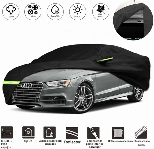 Vista 8 de YIXIN Funda impermeable para automóvil Audi A3/S3 2013-2026, ajuste personalizado, correa 100% impermeable a prueba de viento y bandas de cremallera