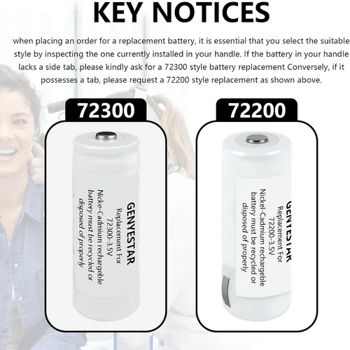 Vista 5 de Batería de repuesto para otoscopio Welch Allyn 72300 23300 1300 mAh batería recargable