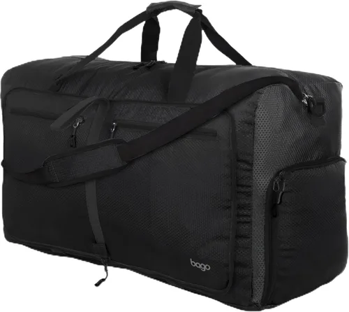 Vista 37 de Bago Travel Duffle Bag for Women & Men. Medium Duffel Bag for Traveling Todo negro