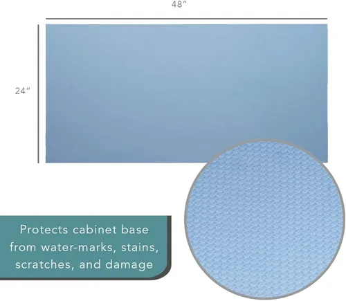 Vista 4 de Alfombra marca Con-Tact No Adhesiva para debajo de Lavamanos, tejido azul, 24 x 48 pulgadas