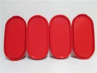 Vista 4 de Tupperware. MM Oval #1 contenedores 16.9 fl oz juego de 4 piezas - Rojo (Tup)