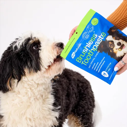 Vista 8 de Arca Naturals productos para mascotas 326070, 12-onzas pasta de dientes sin cepillo masticable sin aliento, pequeña/mediana., 12 onza, Dorado