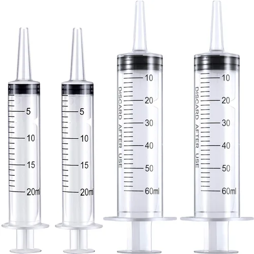Vista 15 de Paquete de 20 jeringas de plástico con medición, adecuadas para medir, dispensar agua, rellenar (0.03 oz/1 ml) Large Plastic Measuring Tools for
