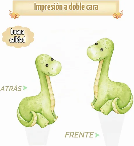 Vista 6 de Decoración de dinosaurio para baby shower, 48 piezas de decoración de cupcakes de dinosaurio para decoración de fiesta de cumpleaños de dinosaurio