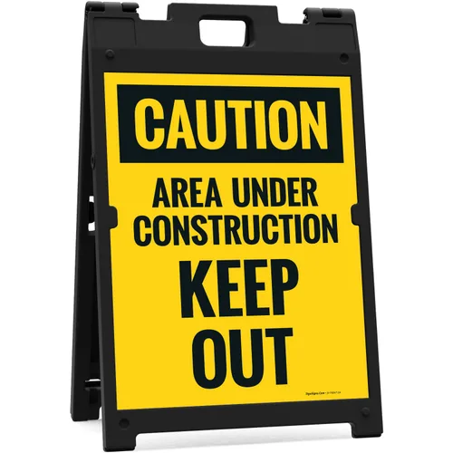 Vista 9 de OSHA Caution Area Under Construction Keep Out Sidewalk Sign Kit, 10x16 Inches, Replacement Panels (2 Pack) Thick HDPS Plastic, Made in USA by Sigo