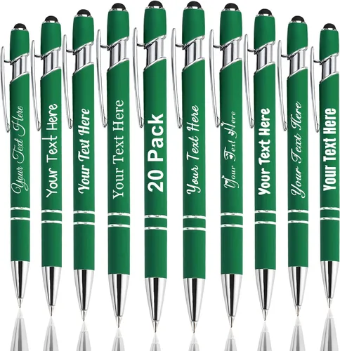 Vista 49 de Hasta 300 bolígrafos personalizados a granel con nombre personalizado con grabado gratis, puntas de lápiz capacitivo grabado, bolígrafo
