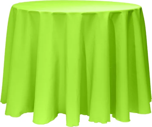 Vista 46 de ULTIMATE TEXTILE Mantel redondo de lino de poliéster de 120 pulgadas, color rosa neón