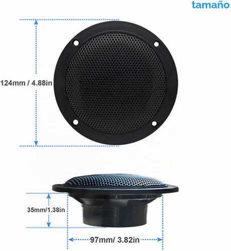 Vista 6 de Estéreo marino - Impermeable Bluetooth MP3 USB AM/FM Radio con 2 altavoces negros (304-4001B)