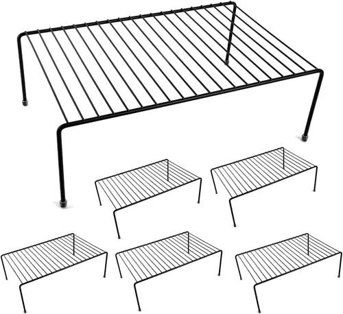 Vista 7 de Estante grande de almacenamiento para gabinete (16.1 x 10.2 pulgadas), organizador de encimera de cocina, refrigerador y estante de almacenamiento