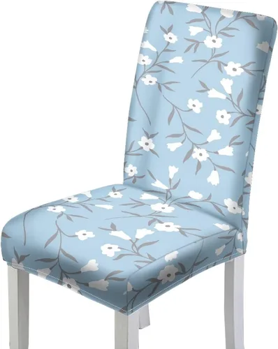 Vista 18 de HUGS IDEA Fundas elásticas para sillas de comedor con diente de león azul, fundas protectoras para sillas de cocina, lavables, para decoración