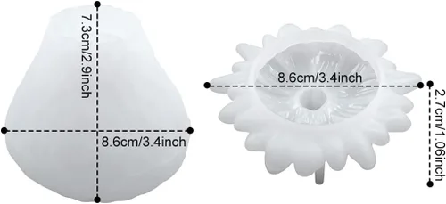Vista 5 de Moldes de resina para tarro de fresa, tarros de almacenamiento, molde de silicona 3D de resina epoxi para baratijas con tapa para manualidades