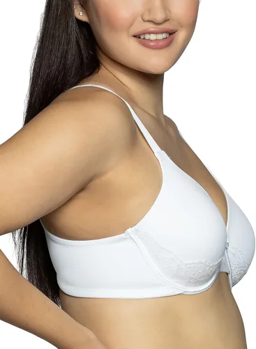 Vista 2 de Vanity Fair Brasier de realce de espalda completa para mujer con encaje, tela elástica en 4 direcciones, copas ligeramente forradas hasta DD
