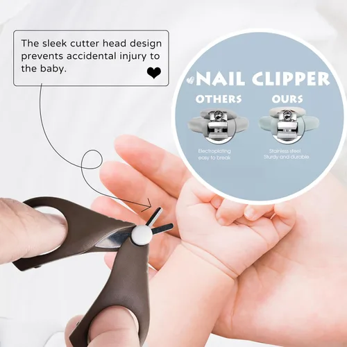 Vista 3 de Juego de cortaúñas para bebés, conjunto de manicura para bebés y pedicura con estuche lindo. Set de regalo para recién nacidos, bebés y niños