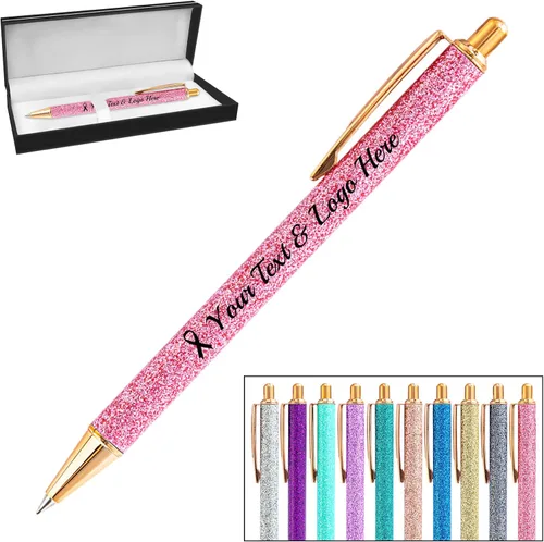 Vista 83 de Bolígrafo personalizado, 1 unidad, bolígrafo personalizado con logotipo de mensaje de nombre comercial impreso, carcasa de metal brillante de tinta