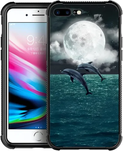 Vista 23 de Funda compatible con iPhone 8 Plus, diseño de elefantes africanos para iPhone 7 Plus, diseño de patrón a prueba de golpes, antiarañazos, carcasa