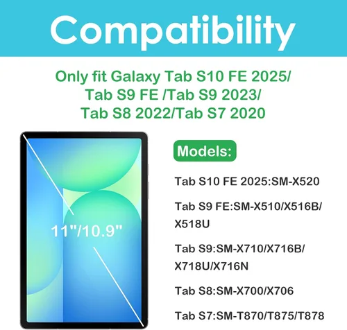 Vista 2 de ProCase Protector de pantalla de privacidad para Galaxy Tab S10 FE /S9 FE /S9/S8/S7 for Galaxy Tab S10 FE 2025/S9 FE 10.9"/S9 11" 2023/S8 2022/S7
