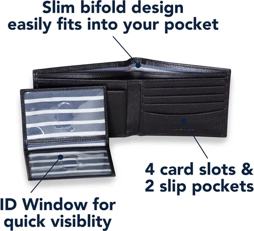 Vista 5 de Nautica Classic J-Class Leather Bifold Wallet