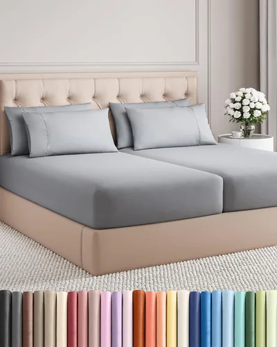 Vista 129 de Juego de sábanas Twin de 4 piezas - Cómodo, transpirable y refrescante - Juego de ropa de cama de lujo de hotel ultrasuave con bolsillos profundos