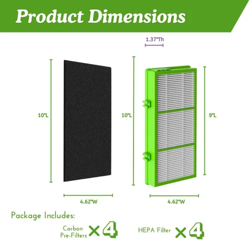 Vista 5 de Nispira AER1 HAPF300AHD - Filtros de eliminación de alérgenos para purificador de aire Holmes HAPF300AH-U4R HAPF30AT HAP242-NUC, 4 HEPA 4 Carbon